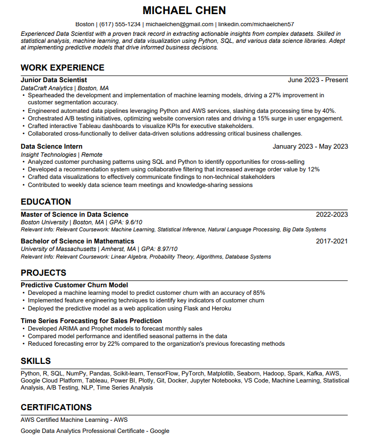 Sample ATS-Optimized Resume